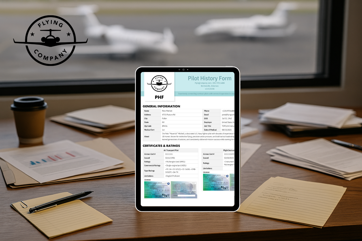 Pilot History Forms & FAA Verification